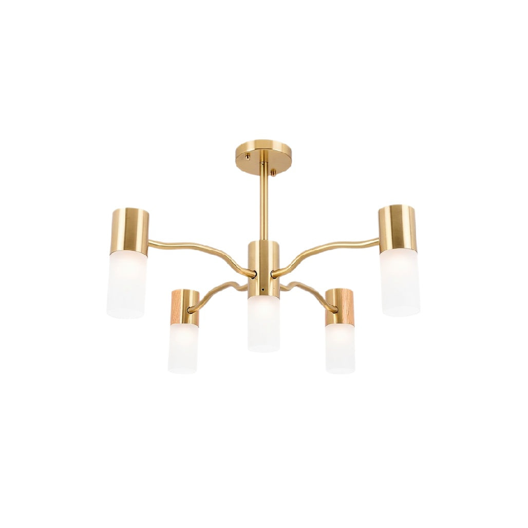 **Verlichting met Moderne Gouden Afwerking en Glasdampers**