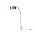 **Moderne Bureaulamp met Marmeren Basis en Geborsteld Messing Armatuur**