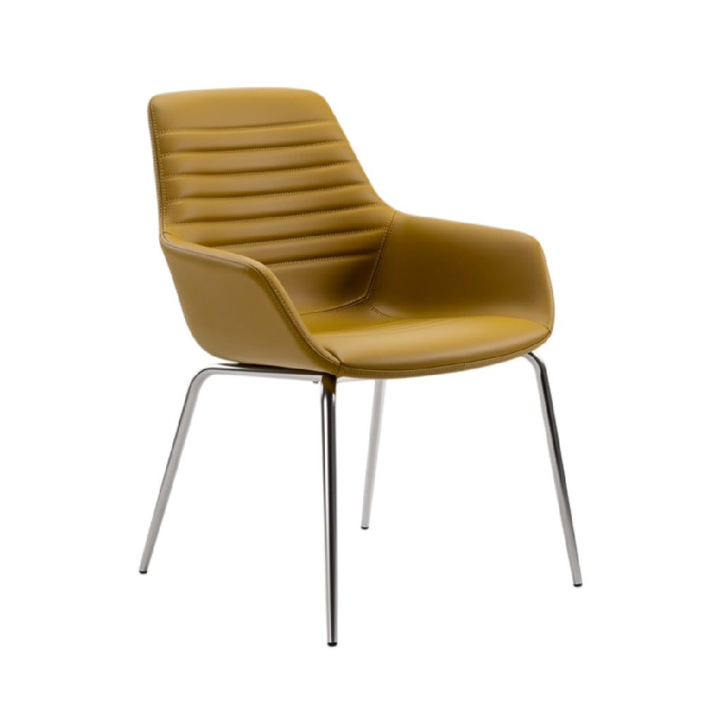 **Loungebank met gestreepte leuning en metalen poten**